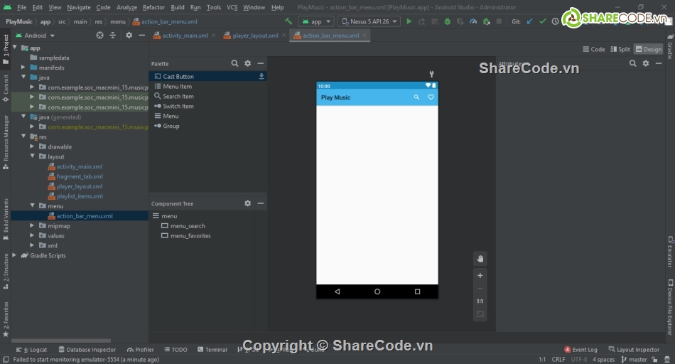 Code đồ án,App Android,Code Android Studio,appnghenhac,codeappnghenhac,fullcodeappnghenhac